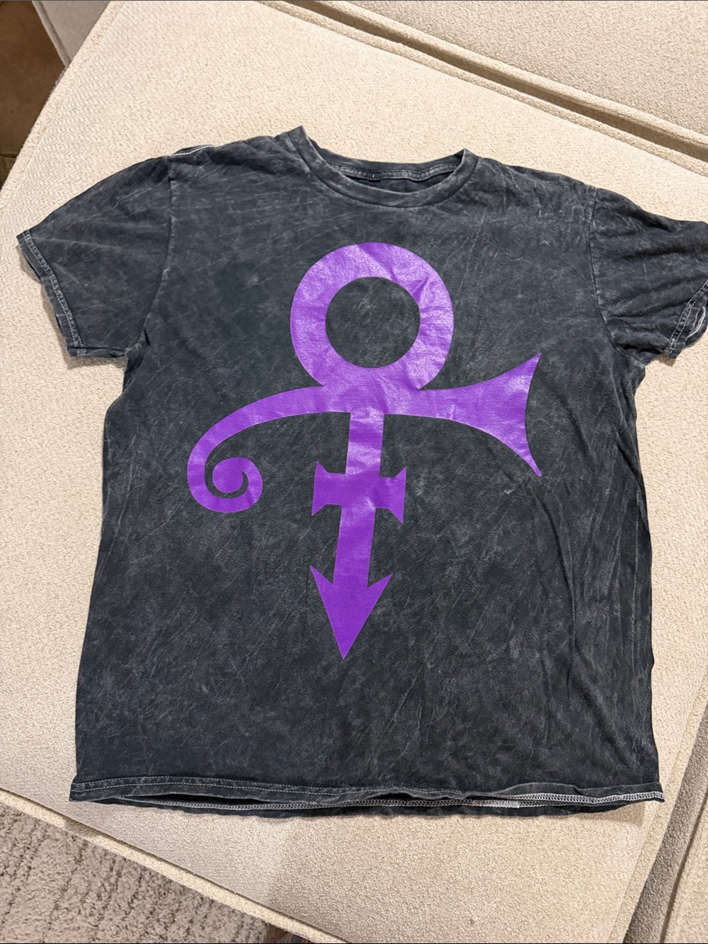Prince Black Short Sleeve Tee with Purple Symbol